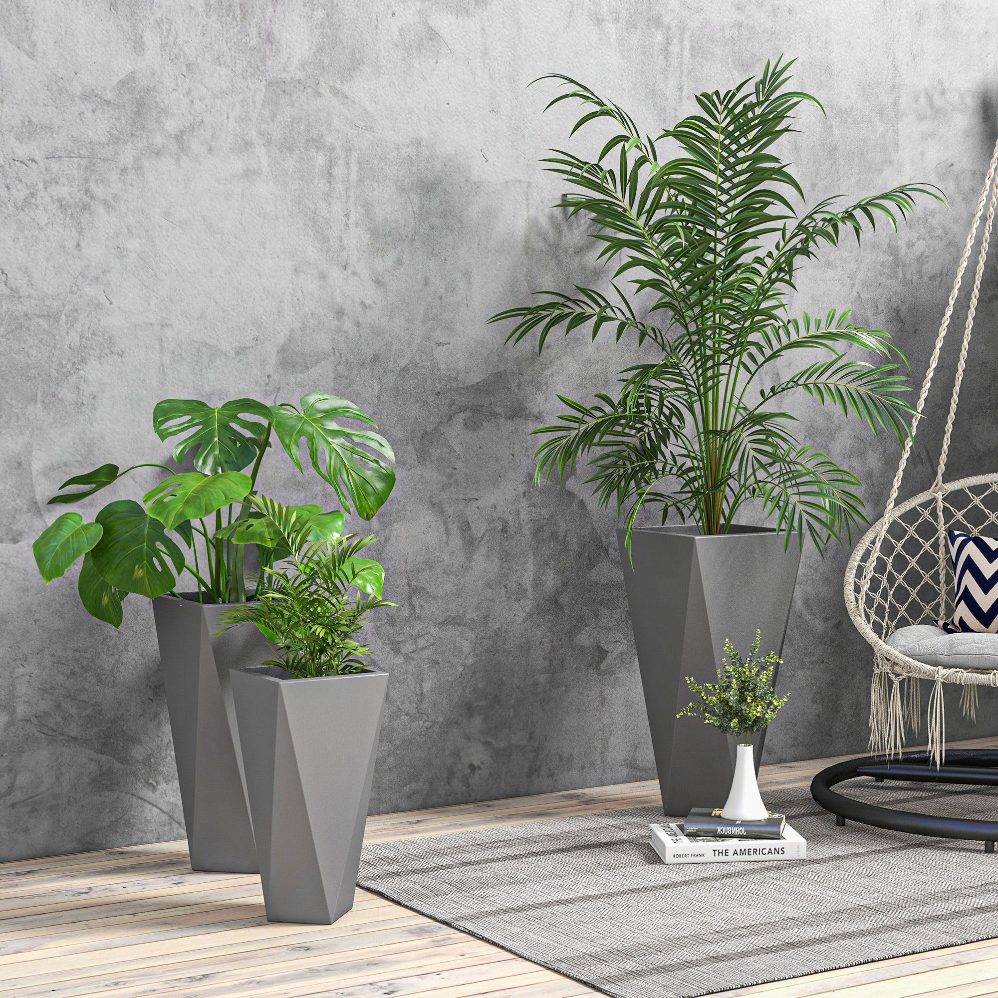 tall indoor plant pots uk Outsunny Stackable Tall Planters