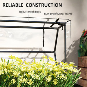 Outsunny Raised Garden Bed with Flip-Up Greenhouse Cover, Elevated Planter Box with Legs and Drainage Hole for Vegetables Flowers Herbs, 39.4" x 18.9" x 48.8", Black