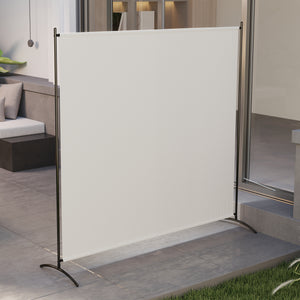 Single Panel Outdoor Privacy Screen, 5.9FT Tall Room Divider with UPF30+ Protection, Freestanding Privacy Panel Partition with Stable Base for Indoor Outdoor Use, Beige