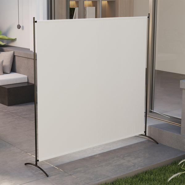 Single Panel Outdoor Privacy Screen, 5.9FT Tall Room Divider with UPF30+ Protection, Freestanding Privacy Panel Partition with Stable Base for Indoor Outdoor Use, Beige