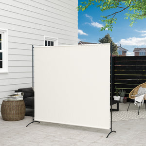 Single Panel Outdoor Privacy Screen, 5.9FT Tall Room Divider with UPF30+ Protection, Freestanding Privacy Panel Partition with Stable Base for Indoor Outdoor Use, Beige