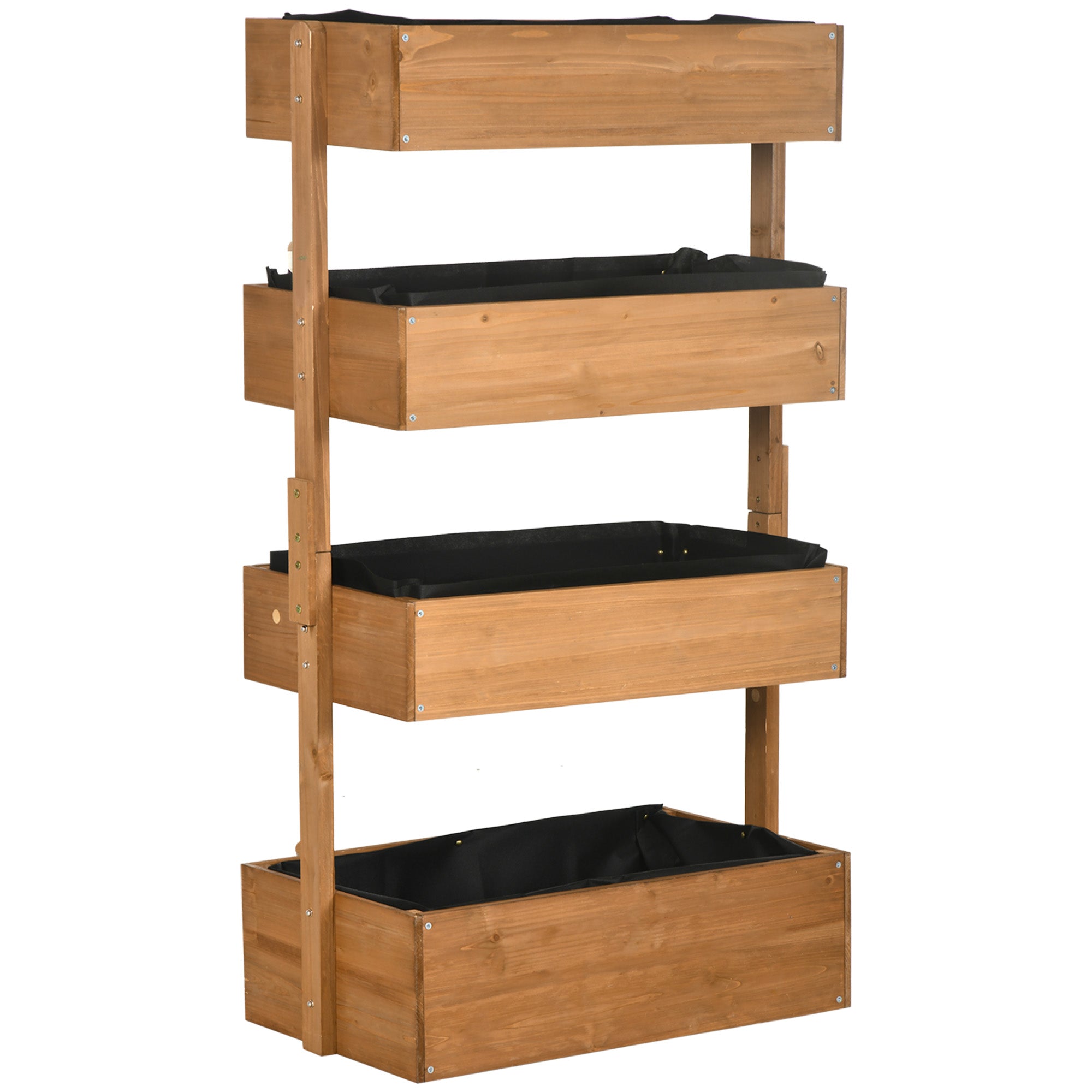 4 Tier Wooden Vertical Garden Planter for Flowers, Veggies | Outsunny