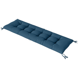 Sun Lounger Cushion, Memory Foam Patio Chair Cushion with Ties, Outdoor Seat Pad Fits 190 x 60 cm Lounger, Blue