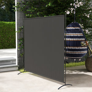 Single Panel Outdoor Privacy Screen, 5.9FT Tall Room Divider with UPF30+ Protection, Freestanding Privacy Panel Partition with Stable Base for Indoor Outdoor Use, Dark Gray