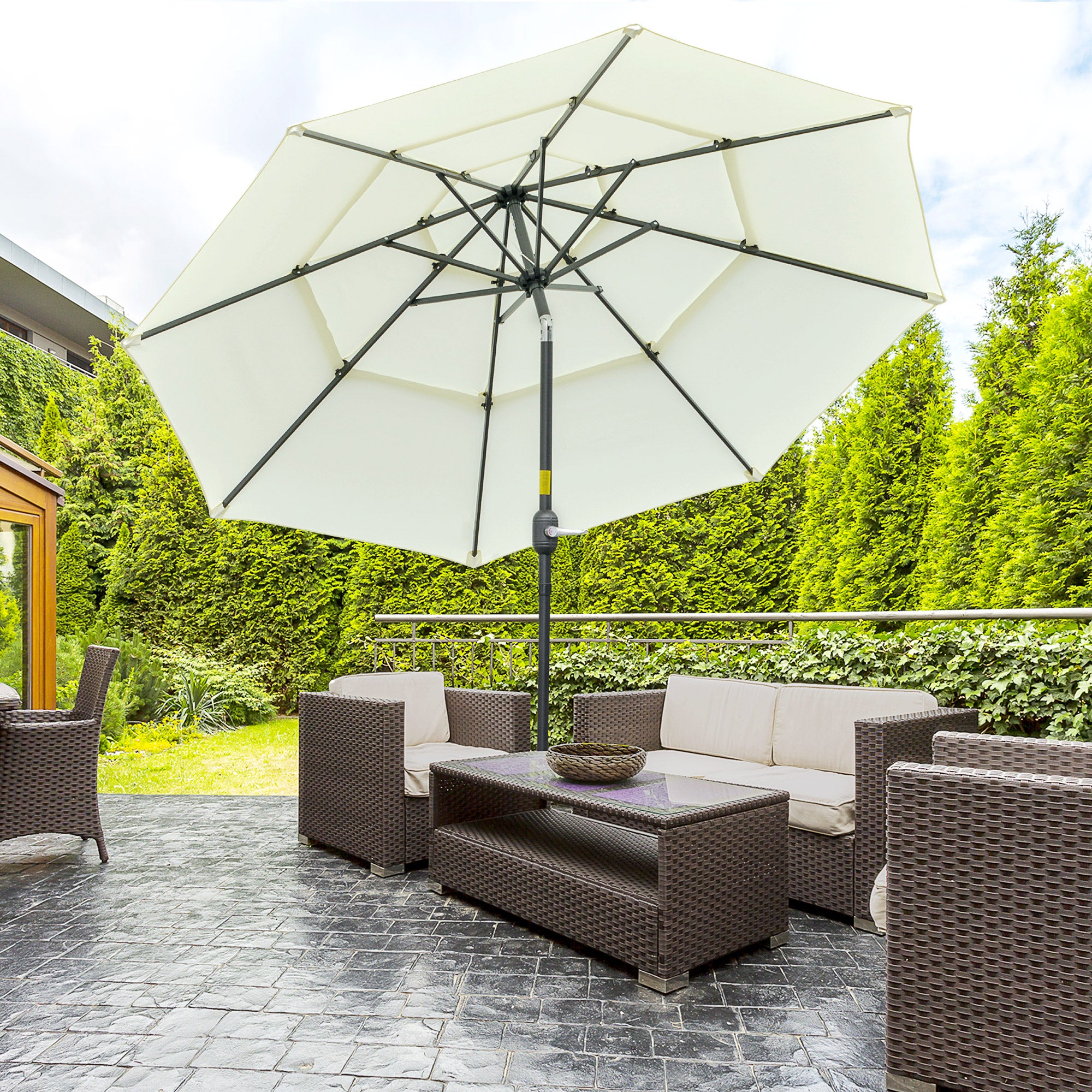 adjustable outdoor patio umbrella Stay Cool with Outsunny Patio Umbrella