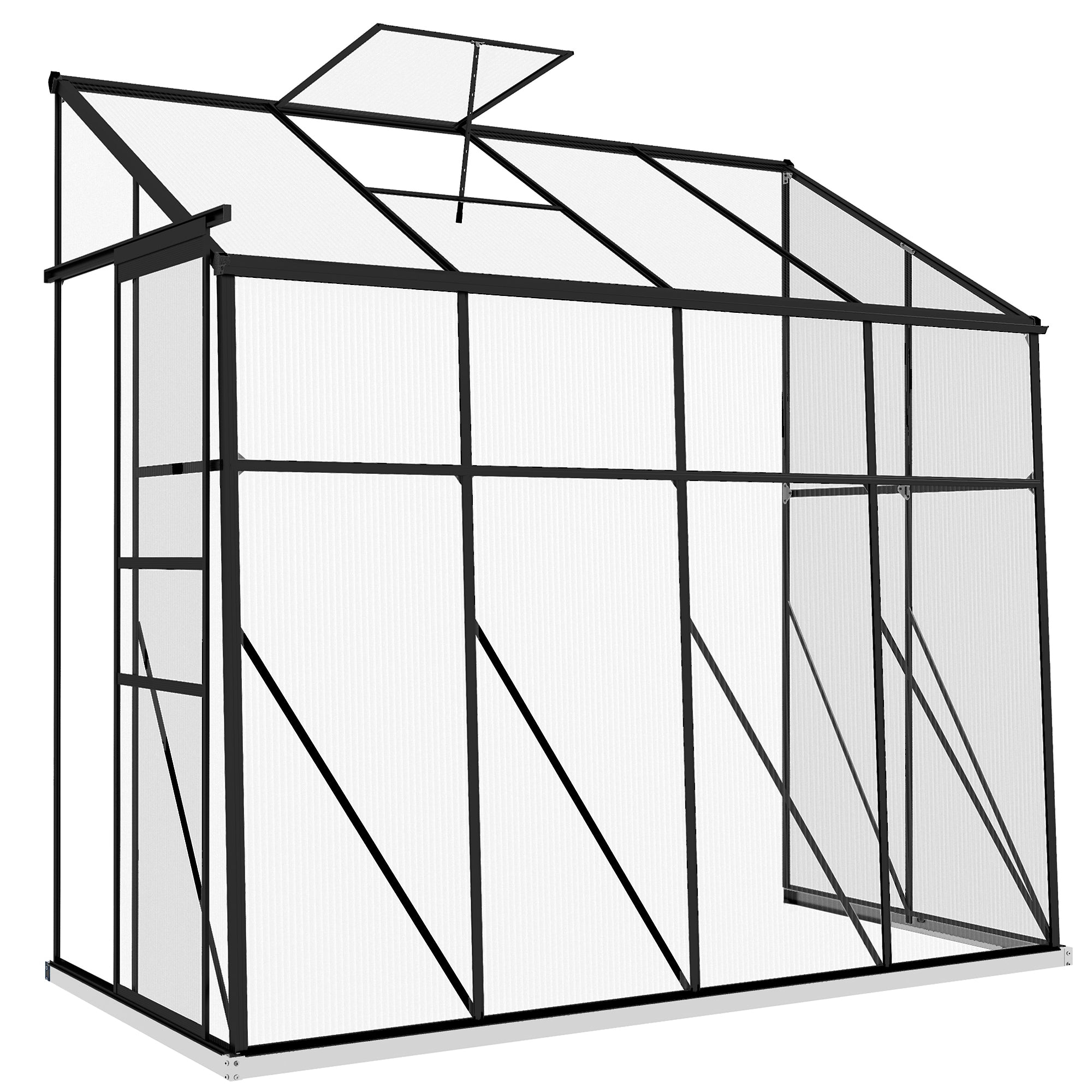 Outsunny Lean-to Greenhouse - Thumbnail 5