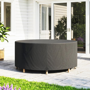 Round Garden Furniture Cover, Waterproof Garden Table Cover, 420D Heavy Duty Oxford for Outdoor Garden Table and Chairs, Φ214 x 70 cm, Black