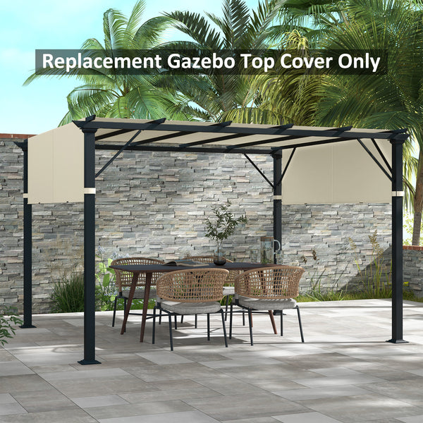 2 PCS Pergola Canopy Replacement, 4.9 x 1.2m UV Protection Pergola Cover, Easy to Install, for 3 x 3(m) Pergola, Cream White