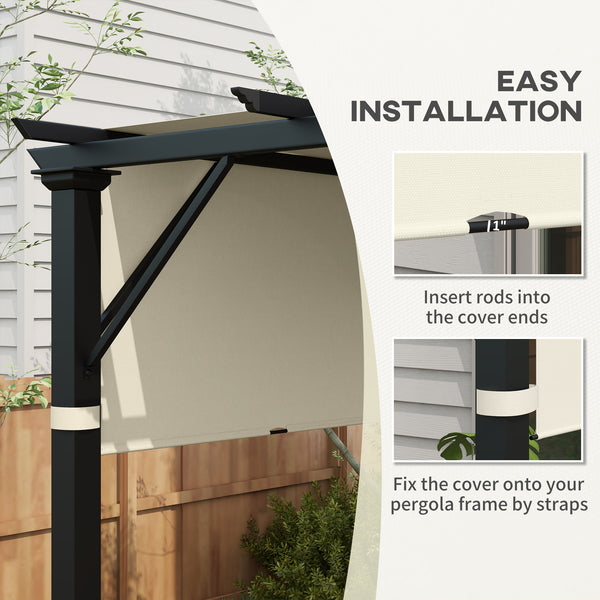 2 PCS Pergola Canopy Replacement, 4.9 x 1.2m UV Protection Pergola Cover, Easy to Install, for 3 x 3(m) Pergola, Cream White