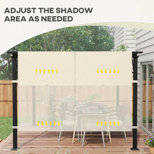 2 PCS Pergola Canopy Replacement, 4.9 x 1.2m UV Protection Pergola Cover, Easy to Install, for 3 x 3(m) Pergola, Cream White
