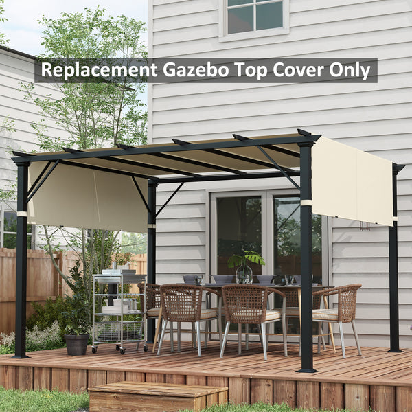 2 PCS Pergola Canopy Replacement, 4.9 x 1.2m UV Protection Pergola Cover, Easy to Install, for 3 x 3(m) Pergola, Cream White