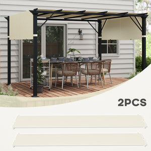 2 PCS Pergola Canopy Replacement, 4.9 x 1.2m UV Protection Pergola Cover, Easy to Install, for 3 x 3(m) Pergola, Cream White