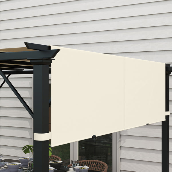2 PCS Pergola Canopy Replacement, 4.9 x 1.2m UV Protection Pergola Cover, Easy to Install, for 3 x 3(m) Pergola, Cream White