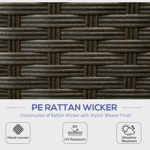 6 Pieces Rattan Patio Furniture Set, 5 Seater Sectional Outdoor Furniture with Wicker Corner Sofa and Wood-Plastic Coffee Table for Deck, Porch, Garden, Navy Blue