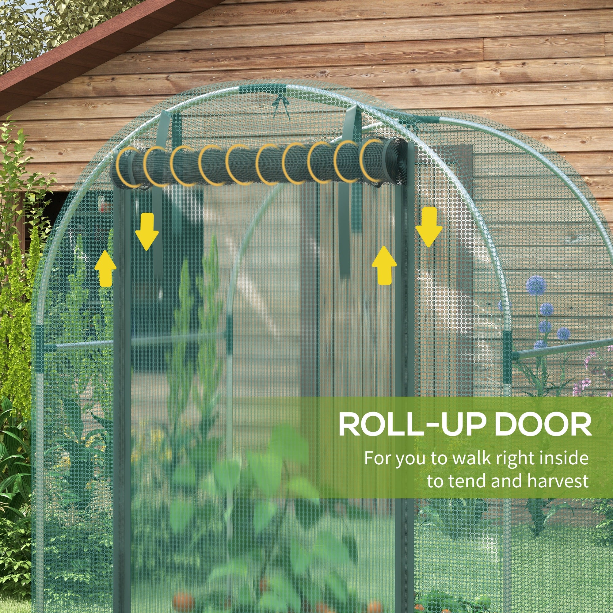 outward plant tent Outsunny 4' x 4' Crop Cage Plant Protection Tent with Zipper, Plant Outdoor Cage for Garden, Yard, Lawn, Green