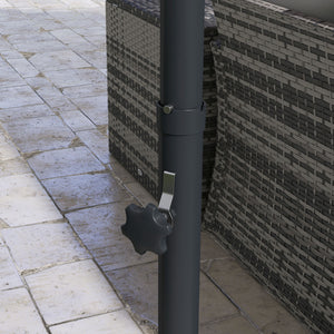 10 FT Cantilever Patio Umbrella, Round Hanging Offset Umbrella with 360°Rotation, Crank, Tilt, Cross Base, 8 Ribs, Air Vent, Outdoor Umbrella for Garden, Backyard, Grey