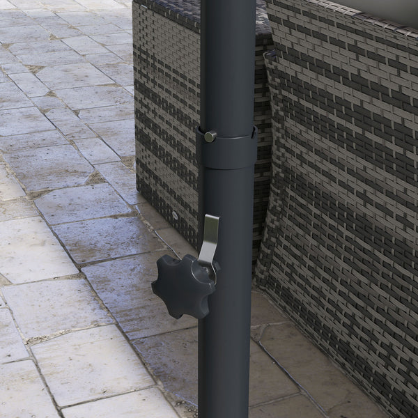 10 FT Cantilever Patio Umbrella, Round Hanging Offset Umbrella with 360°Rotation, Crank, Tilt, Cross Base, 8 Ribs, Air Vent, Outdoor Umbrella for Garden, Backyard, Grey