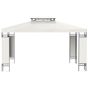 10' x 13' Outdoor Gazebo, Double Roof Patio Gazebo Canopy Shelter with Screen Decorate Corner Frame for Garden, Lawn, Backyard and Deck, White