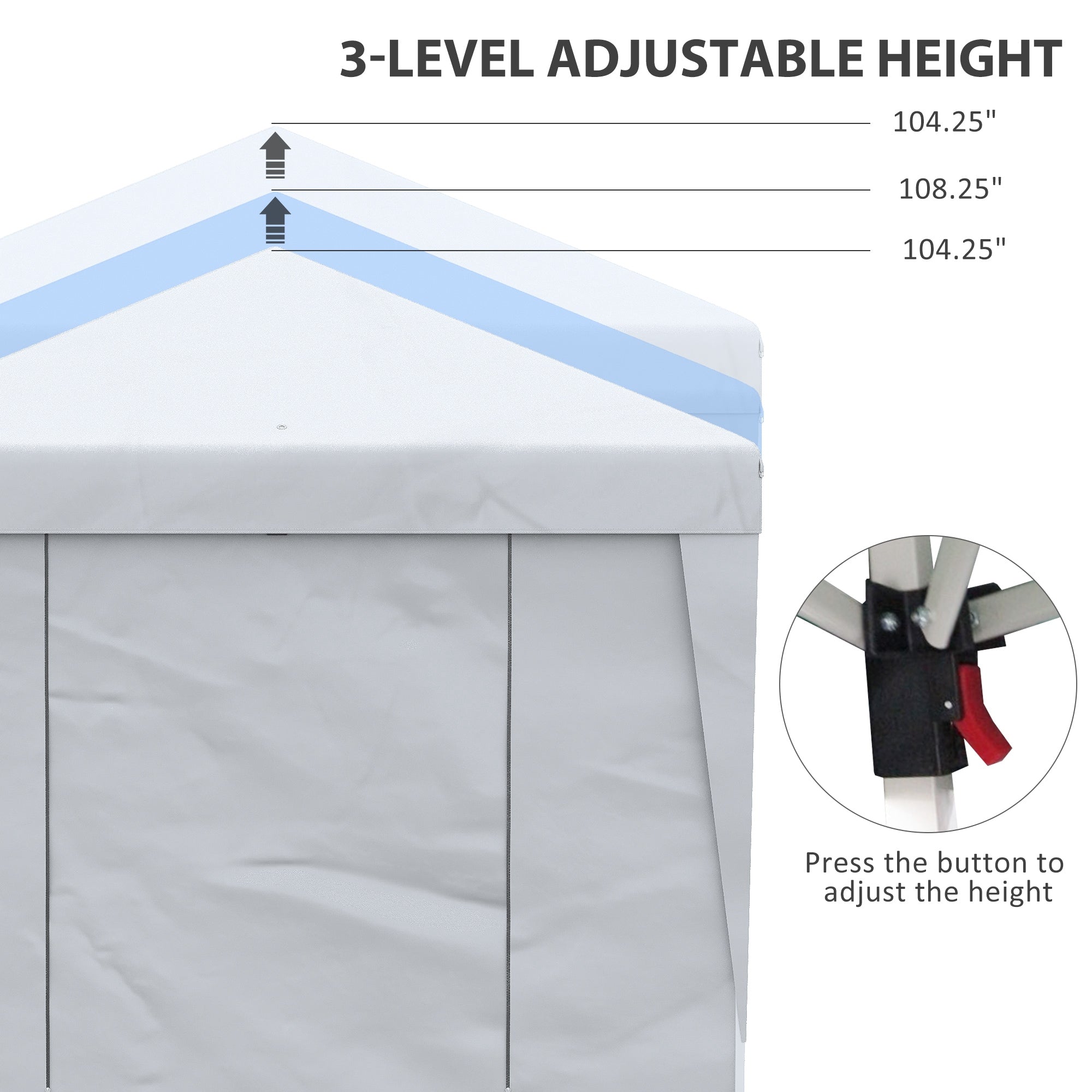 Outsunny 10' x 19.5' Pop Up Canopy Tent with Height