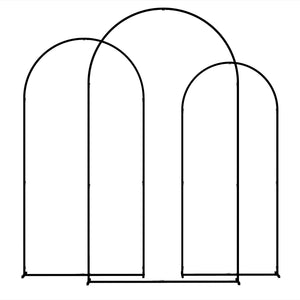 Outsunny Metal Arch Backdrop Stand Set of 3, 7/6.5/6 ft Wedding Arch Frame, Balloon Backdrop Arch Stand Set for Birthday Party, Bridal Shower, Graduation, Ceremony, Banquet Decorations, Black