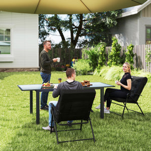 Set of 2 Outdoor Dining Chairs, Folding Patio Chair with Adjustable Backrest, Padded Folding Chairs for Outdoor Events, Black