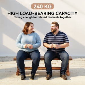 Outdoor Wooden Bench, 2-Person Rustic Patio Garden Bench Seat, Backless Outdoor Loveseat with Farmhouse X-Shaped Base for Porch, Park, Lawn, Yard, Carbonized