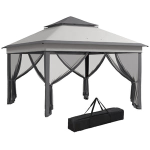 3 x 3(m) Pop Up Gazebo with Netting and Carrying Bag, Party Tent Instant Event Shelter, Height Adjustable and UV-Resistant, for Garden, Patio, Grey