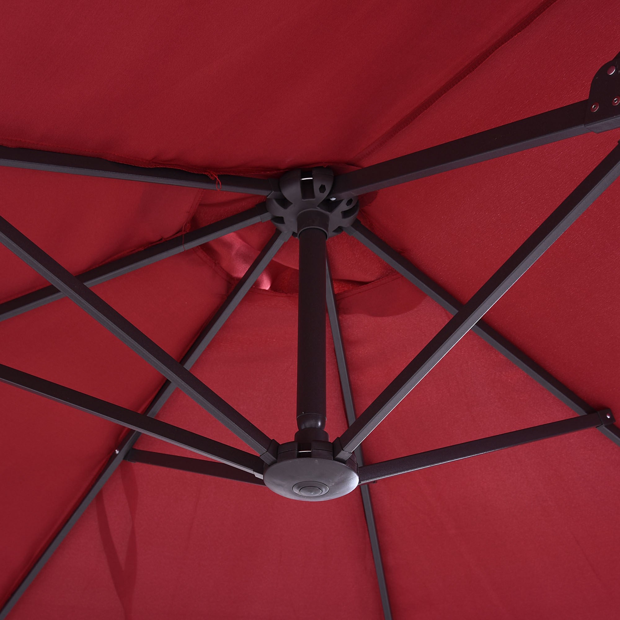 Outsunny Extra Large 15ft Patio Umbrella, Double-Sided Outdoor Market Umbrella with Crank Handle for Deck, Lawn, Backyard and Pool, Wine Red