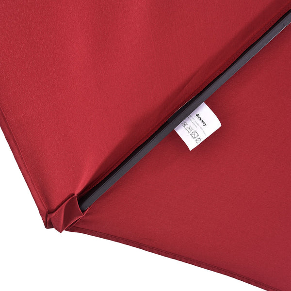 Outsunny Extra Large 15ft Patio Umbrella, Double-Sided Outdoor Umbrella with Crank Handle and Air Vents for Backyard, Deck, Pool, Market, Wine Red