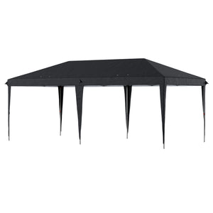 Outsunny 10' x 20' Pop Up Canopy Tent, Upgraded Heavy Duty Tents for Parties, Outdoor Instant Gazebo Sun Shade Shelter with Carry Bag, for Catering, Events, Wedding, Backyard BBQ, Black