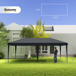 Outsunny 10' x 20' Pop Up Canopy Tent, Upgraded Heavy Duty Tents for Parties, Outdoor Instant Gazebo Sun Shade Shelter with Carry Bag, for Catering, Events, Wedding, Backyard BBQ, Black