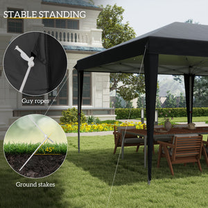 Outsunny 10' x 20' Pop Up Canopy Tent, Upgraded Heavy Duty Tents for Parties, Outdoor Instant Gazebo Sun Shade Shelter with Carry Bag, for Catering, Events, Wedding, Backyard BBQ, Black