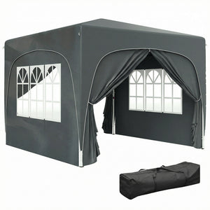3 x 3(m) Pop Up Gazebo with Sides and Carry Bag, UPF50+, Height Adjustable Party Tent Instant Event Shelter for Garden, Outdoor, Patio, Dark Grey