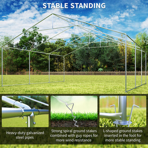 20' x 20' Heavy Duty Party Tent & Carport with Removable Sidewalls and Double Doors, Large Canopy Tent, Sun Shade Shelter, for Parties, Wedding, Outdoor Events, BBQ, White