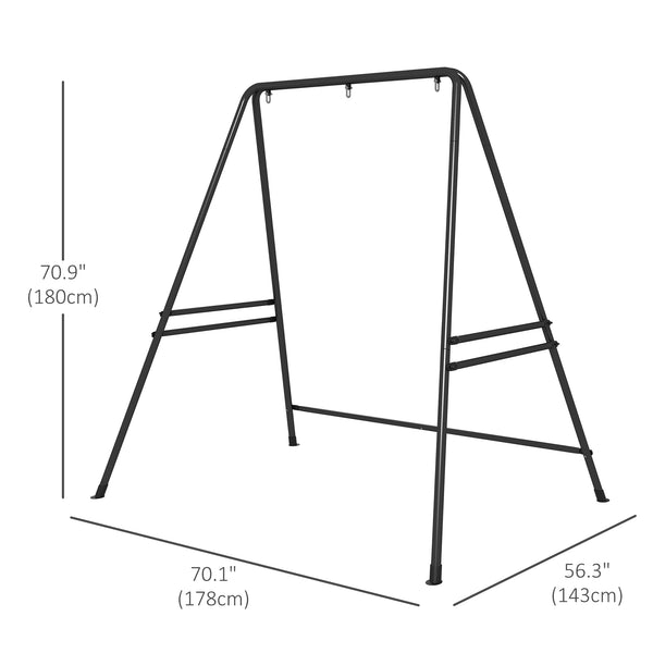 Hammock Chair Stand, Hanging Heavy Duty Metal Frame Hammock Stand for Hanging Hammock Air Porch Swing Chair, Egg Cahir, Indoor & Outdoor Use, Black