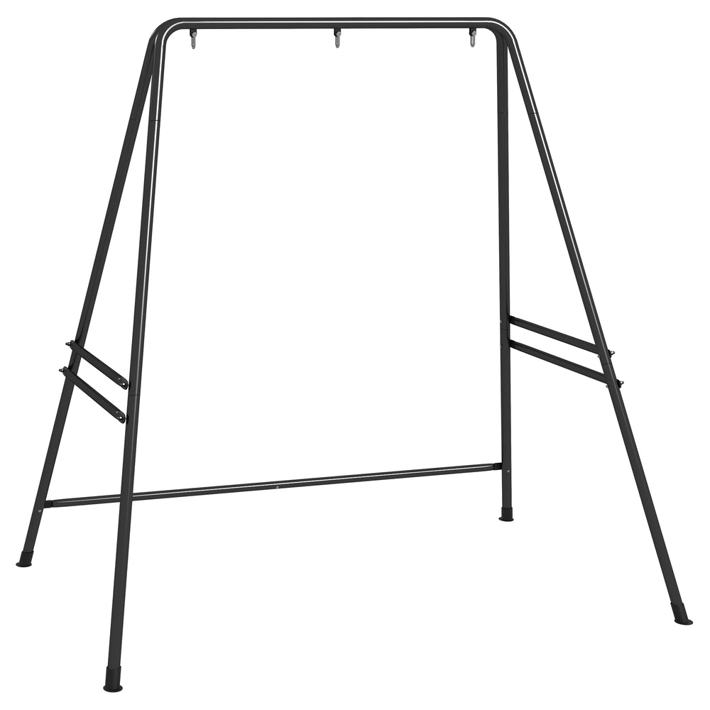 Hammock Chair Stand, Hanging Heavy Duty Metal Frame Hammock Stand for Hanging Hammock Air Porch Swing Chair, Egg Cahir, Indoor & Outdoor Use, Black