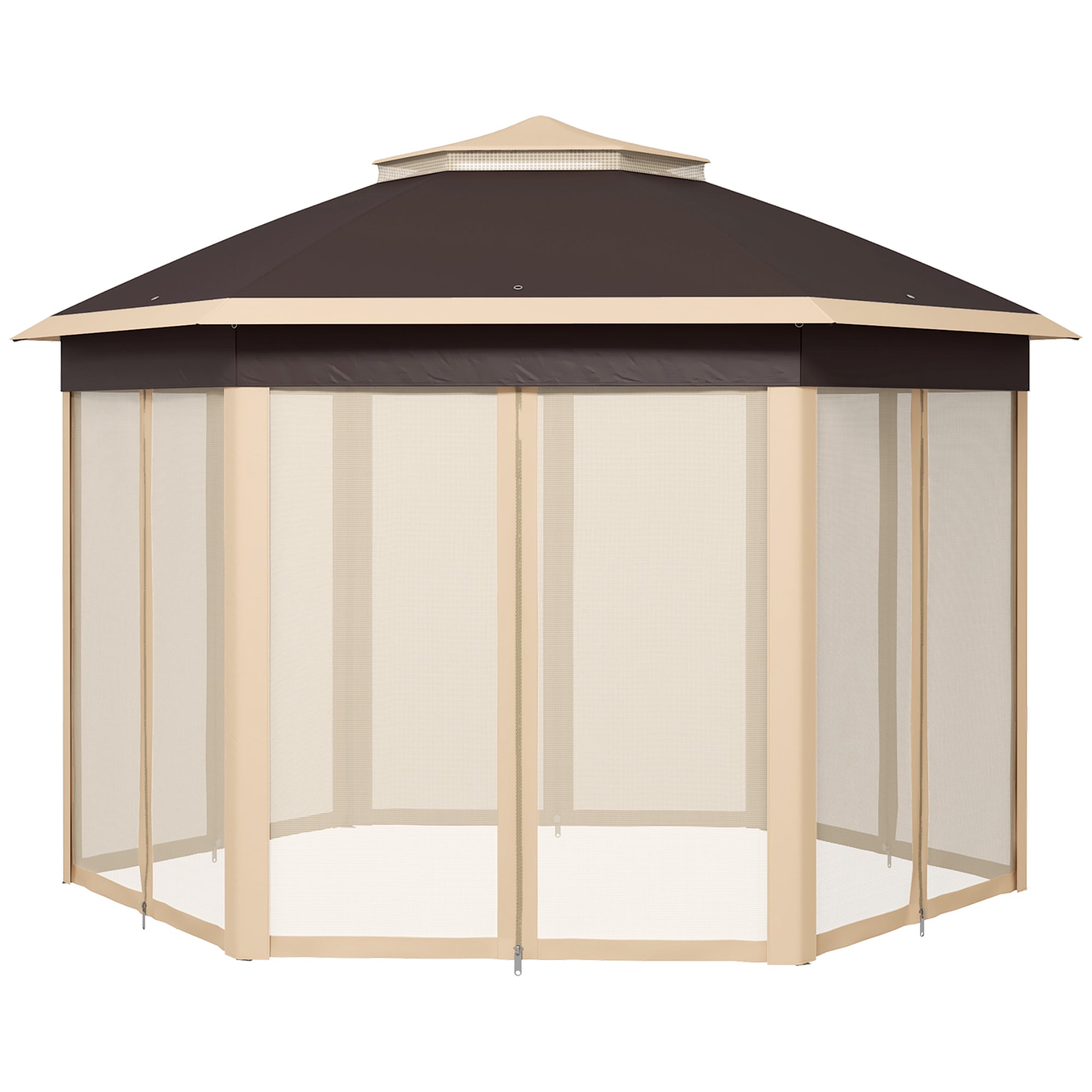 Outsunny 13' x 13' Hexagonal Pop-Up Gazebo Shelter with 6