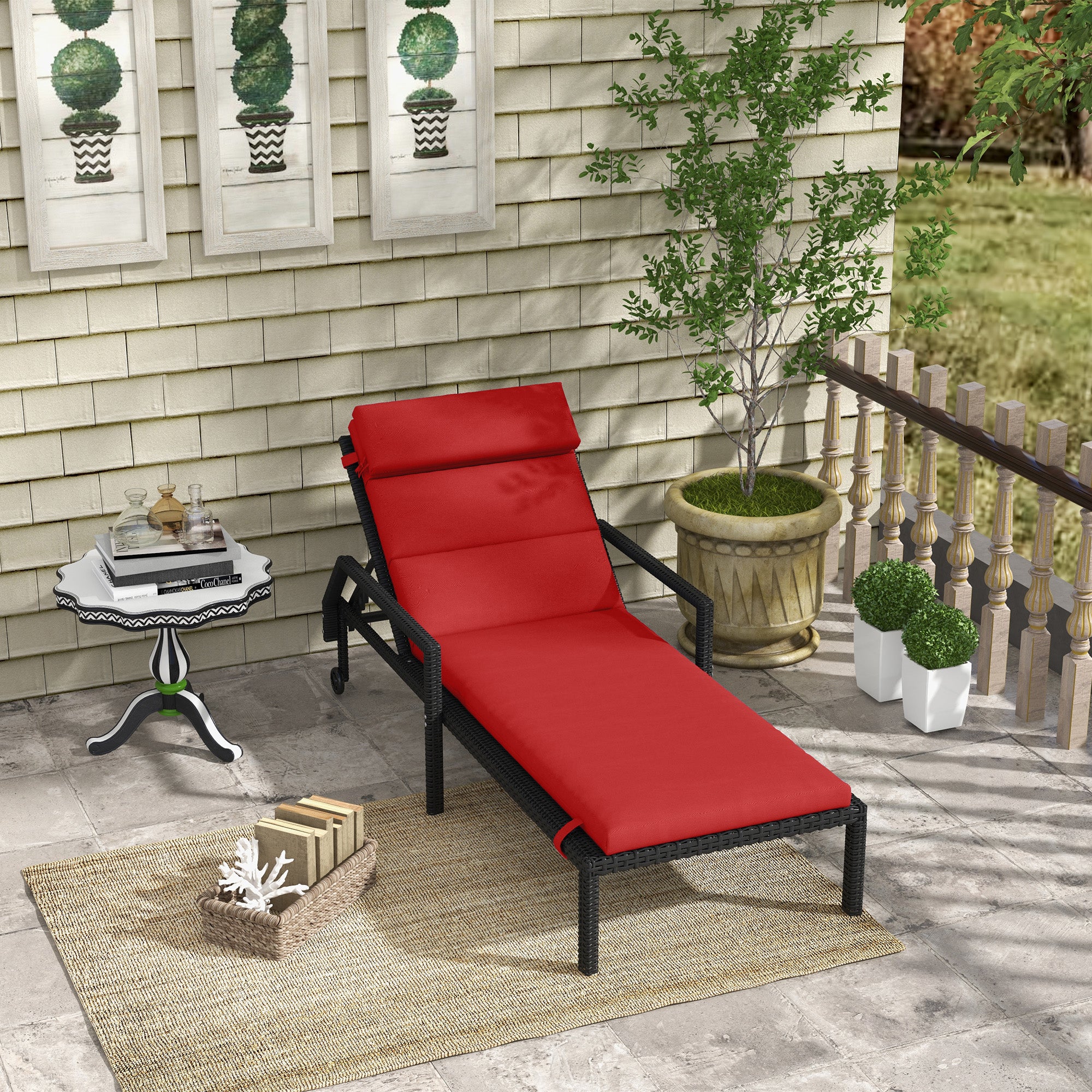 Sun Lounger Lounge Chair Cushion Outdoor Patio Chaise Lounge Chair