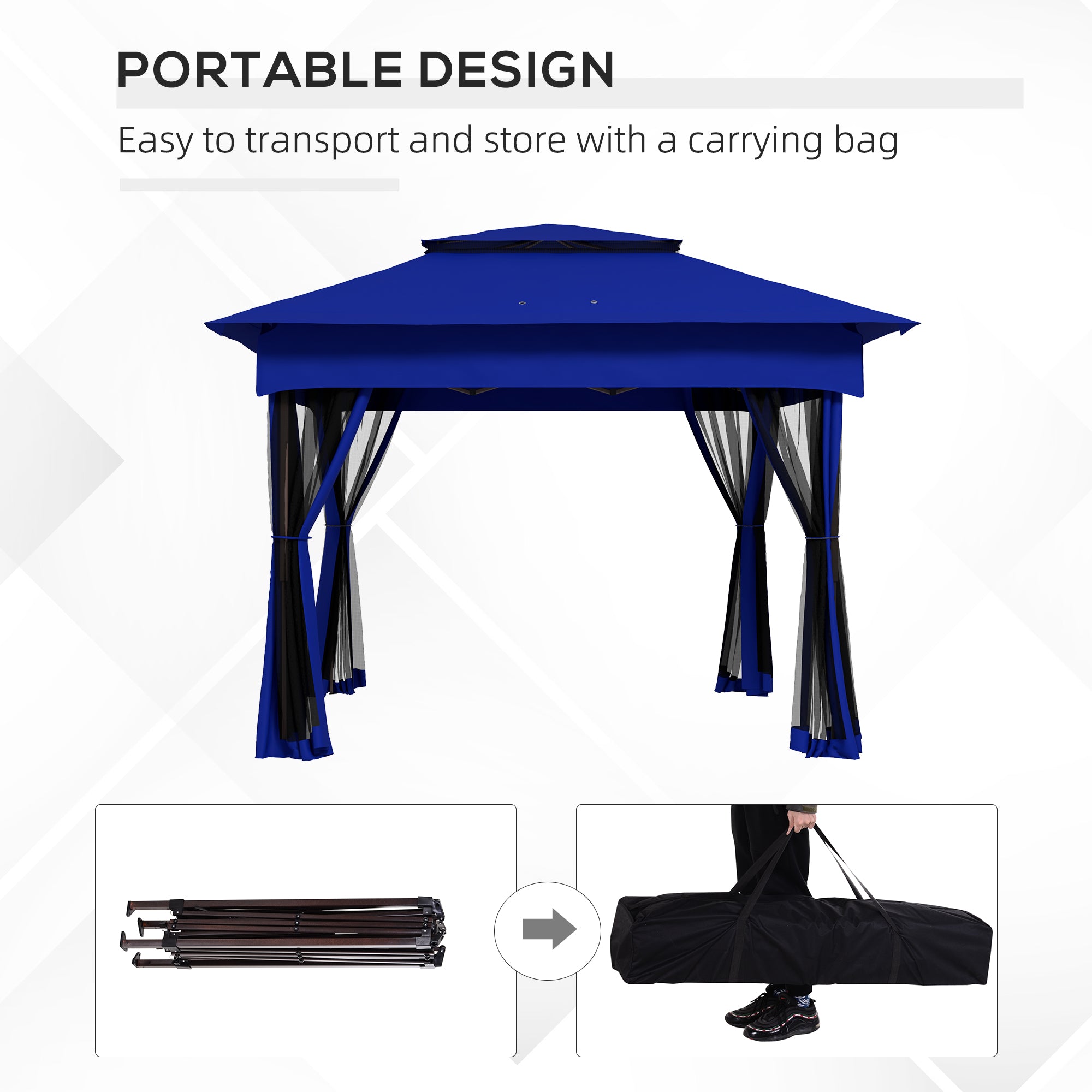 sunnyページ Outsunny 11' x 11' Outdoor Retractable Pergola Canopy for