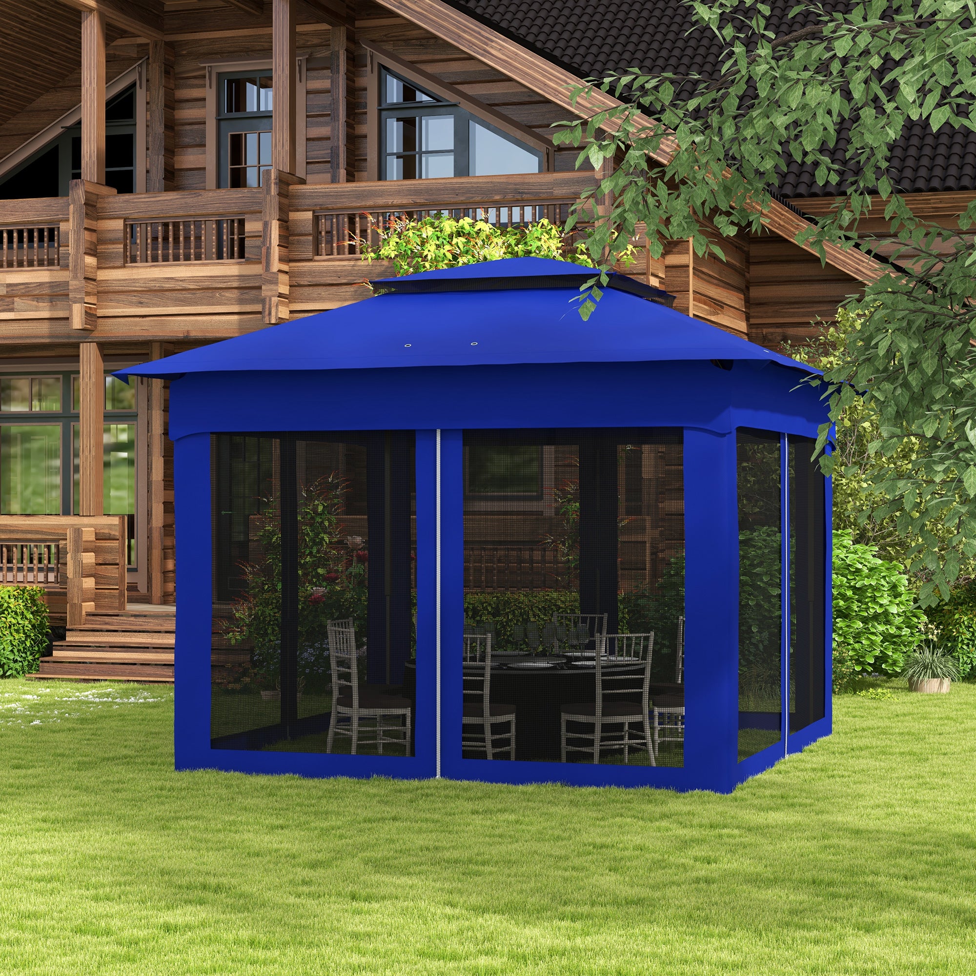 sunnyページ Outsunny 11' x 11' Outdoor Retractable Pergola Canopy for