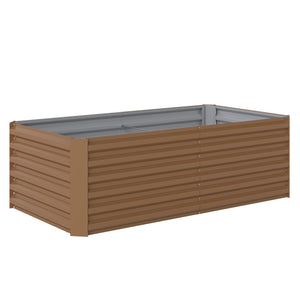 Galvanized Raised Garden Bed, 6' x 3' x 2' Outdoor Metal Planter Box, Standing Raised Bed for Growing Flowers, Herbs and Vegetables, Brown