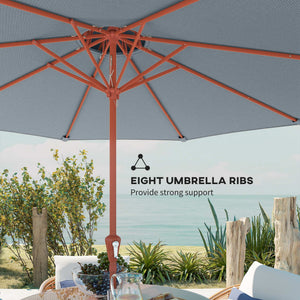 Patio Umbrella with Crank, Double Top Outdoor Market Table Umbrella for Garden, Patio,104'' x 104'', Light Grey