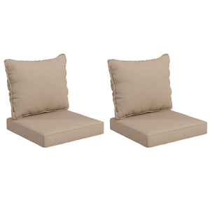 4-Piece Patio Chair Cushions Pillows with Backrest, Seat Replacement Patio Cushions Set for Indoor Outdoor Garden Furniture, Beige