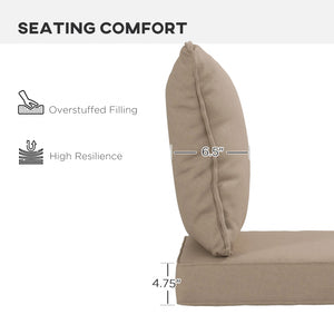 4-Piece Seat Cushion Pillows Replacement, Patio Chair Cushions Set with Back, Beige