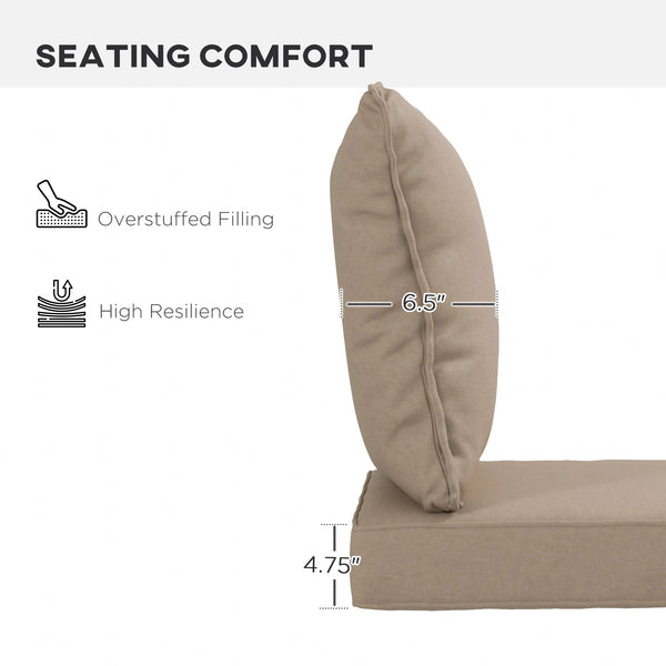 4-Piece Seat Cushion Pillows Replacement, Patio Chair Cushions Set with Back, Beige