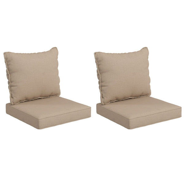 4-Piece Patio Chair Cushions Pillows with Backrest, Seat Replacement Patio Cushions Set for Indoor Outdoor Garden Furniture, Beige