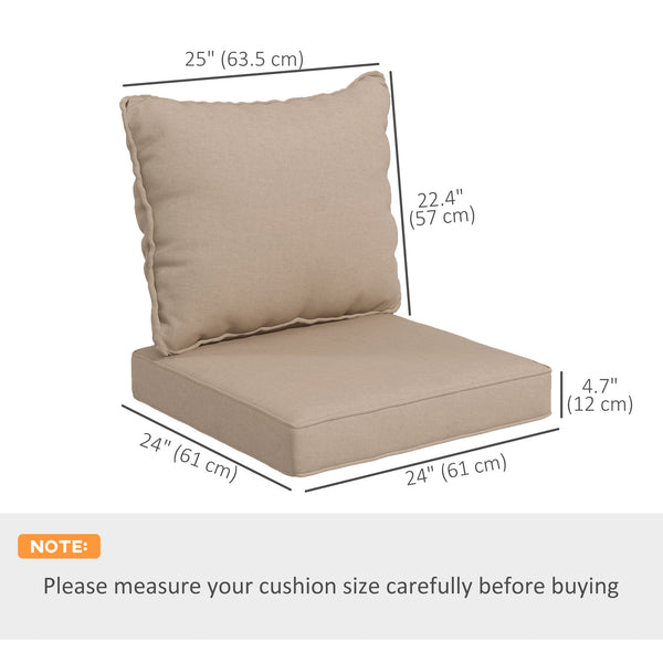4-Piece Patio Chair Cushions Pillows with Backrest, Seat Replacement Patio Cushions Set for Indoor Outdoor Garden Furniture, Beige