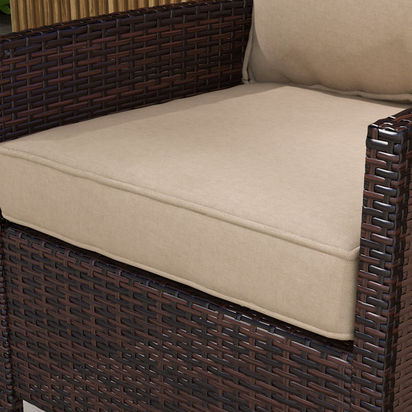4-Piece Patio Chair Cushions Pillows with Backrest, Seat Replacement Patio Cushions Set for Indoor Outdoor Garden Furniture, Beige