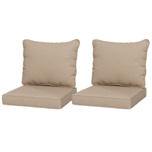 4-Piece Patio Chair Cushions Pillows with Backrest, Seat Replacement Patio Cushions Set for Indoor Outdoor Garden Furniture, Beige
