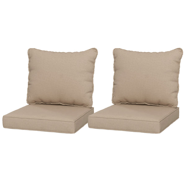 4-Piece Patio Chair Cushions Pillows with Backrest, Seat Replacement Patio Cushions Set for Indoor Outdoor Garden Furniture, Beige
